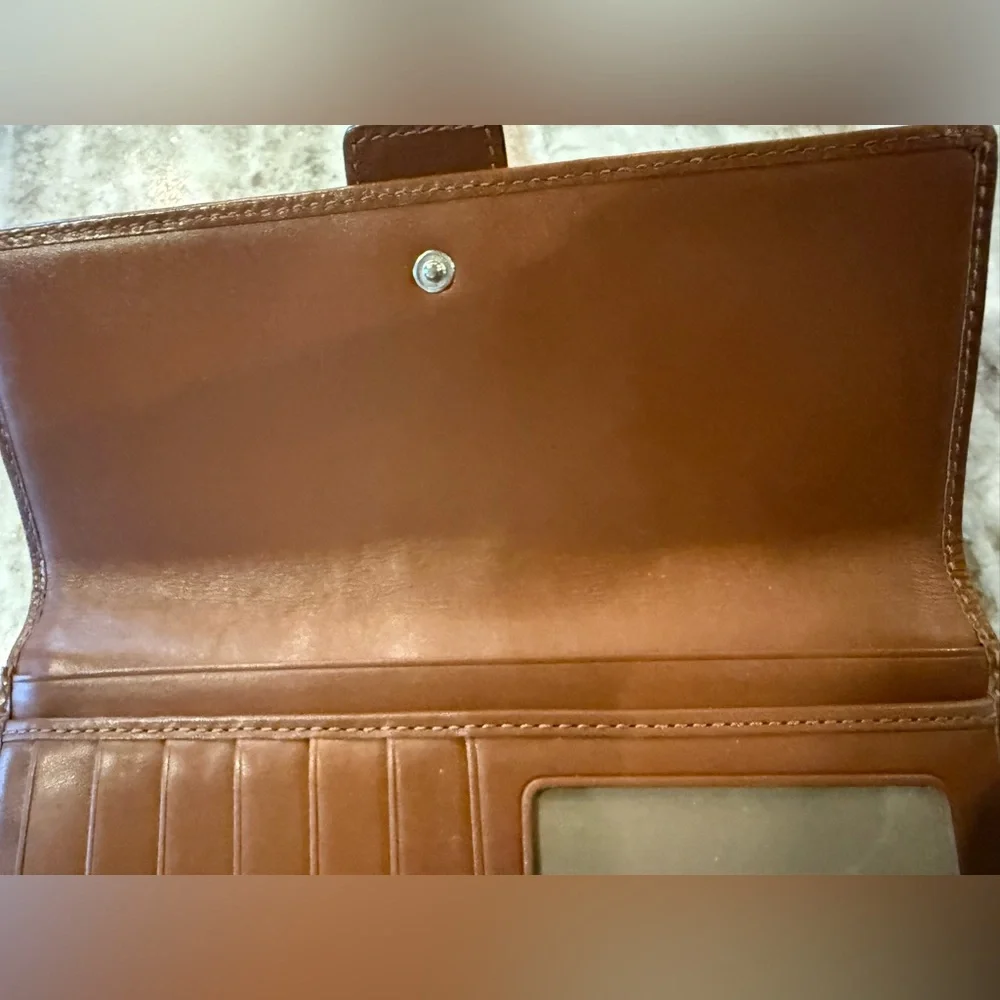Coach Vintage Y2K Brown and Tan Signature mini C Wallet EXCELLENT condition
